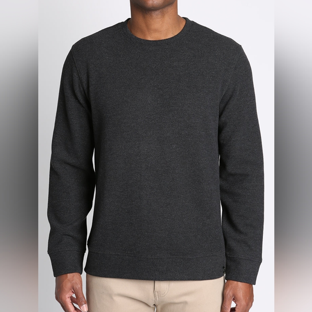 Jachs New York Men's XL Wool Blend Soft Crewneck Fleece Lined Sweatshirt Black